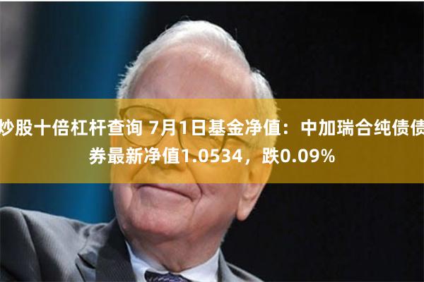 炒股十倍杠杆查询 7月1日基金净值：中加瑞合纯债债券最新净值1.0534，跌0.09%