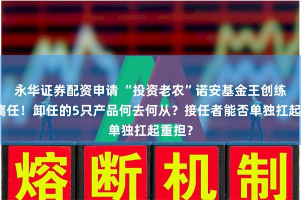 永华证券配资申请 “投资老农”诺安基金王创练退休离任！卸任的5只产品何去何从？接任者能否单独扛起重担？